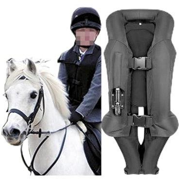 Horse Riding Airbag Vest For Kids Equestrian Protective Jacket With Neck, Chest, Back Caudal Air Sac(M)