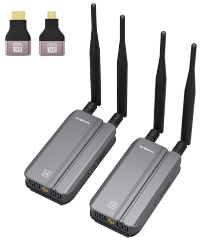 SVBONY TransAir3 Transmetteur HDMI Fil, Extension 1080P/60FPS 300m de Portée, App Surveillance, 0.06s Latence, Télécommande IR, pour Ordinateur Portable, TV, Projecteur