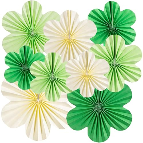 CUVZORA Juego de decoración de fiesta verde salvia, 9 pompones, flores de papel, combinación de colores única, perfecto para decoración de cumpleaños, decoración de bodas, baby shower, fiesta de