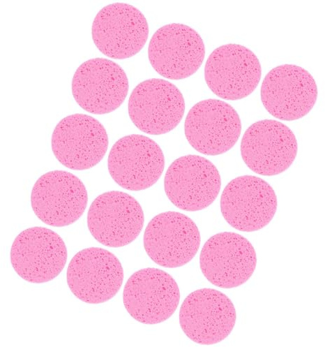 PRETYZOOM Dischetti Struccanti Viso in Cotone da 20 Pezzi, Dischetti Detergenti Rotondi 60 Mm, Salviette Assorbenti per Pelli Sensibili, Cuscinetti Cosmetici in Polpa di Legno Rosa