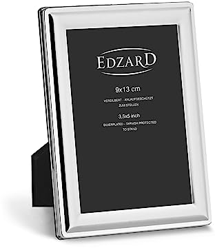Edzard Cornice per Foto Terni, Placcato in Argento pregiato, antiossidante, per Foto 9 x 13 cm