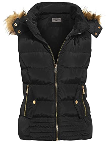 SS7 New Women's Faux Fur Bodywarmer Gilet Black