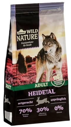 Dehner Wild Nature Hundefutter Heidetal, Trockenfutter getreidefrei / zuckerfrei, für ausgewachsene Hunde, Kaninchen, 4 kg
