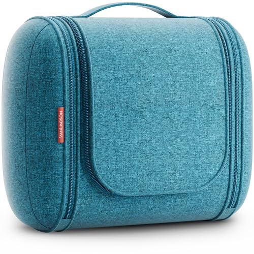 Luxury Neceser de Viaje [Diseño 2025, 8 litros de Espacio] - Neceser Maquillaje Organizador para Hombre y Mujer, Bolsa de Aseo y Viaje Colgante (Turquesa)