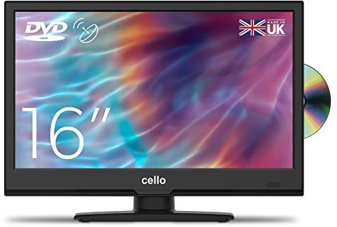 Cello ZSF0261 16 inch Full HD LED TV built in DVD Freeview HD Built in satellite receiver with HDMI and USB for recording from Live TV, Made In The UK,Black
