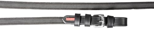 Karlslund Rênes super grip avec boucles sans chevalet Noir/chromé