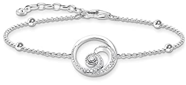 Thomas Sabo Women Bracelet Wave with Stones 925 Sterling Silver A2045-051-14
