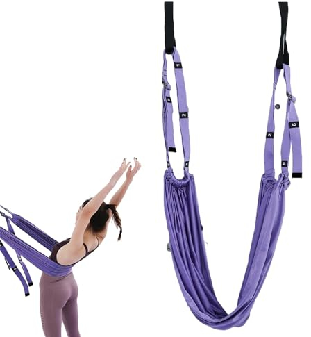 Yoga Gurt,Yoga-Fitness-Stretching-Band, Verstellbarer Beinstrecker, Rückenbeugungshilfe-Trainer,Yoga Stretch Gurt für Reha Pilates Ballett Cheerleading Spagat Gymnastik (Lila)