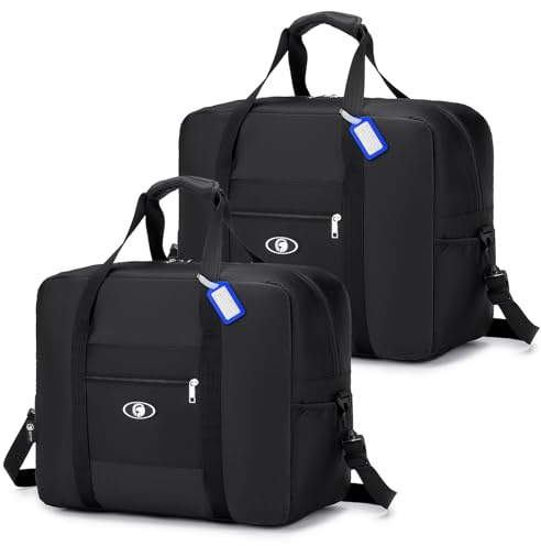 SPAHER 2x Bagaglio a Mano 45x36x20 Easyjet Borsone da Viaggio Donna Pieghevole Uomo Palestra Valigia Campeggio Borsa Tracolla Donna