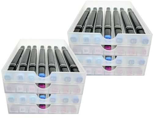 FASTRYF Craft Organizers and Storage, Pencil, Crayon, Marker, Pen Organizer, Pen Holder, Pen Tray Storage with Gel Pens, Fountain Pens, Chalk for Office, Art & Craft Room - 8Pack