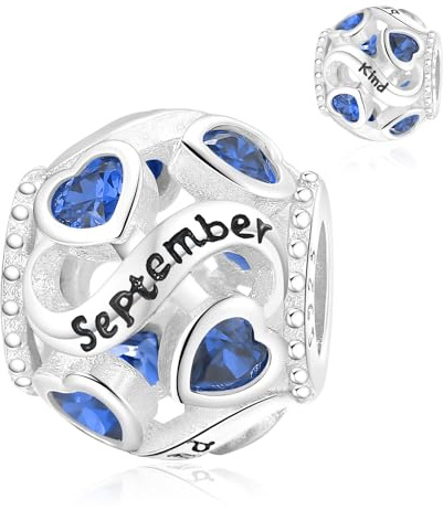 XWN Charms Abalorios Colgante para mujer Piedra de nacimiento, plata de ley 925, compatible con pulseras y collares Pandora, compatible con pulseras europeas para mujeres y niñas