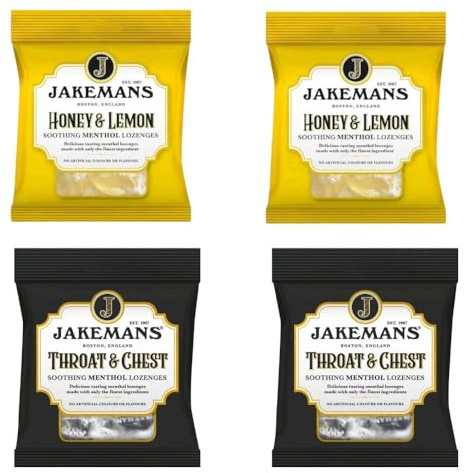 Soothing Menthol Lozengers 4pack | 2 x Honey & Lemon | 2 x Throat & Chest