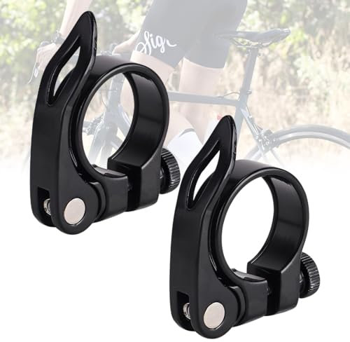 LAJUP 2 Piezascierre Rápido Para Bicicleta Juvenil De 31.8 Mm, Aleación De Aluminio, Abrazadera De Sillín De 31.8 Postes, Cierre Rápido, Color Negro