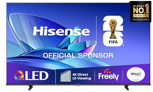 Hisense 65 65E78QTUK QLED Smart AI TV - 4K Direct Lit Viewing, Quantum Dot Colour, Hi-View AI Engine, Dolby Vision, Dolby Atmos with Freely, Disney +, YouTube, Netflix