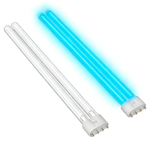 MEANYU 2 Pack 55 Watts Light Bulb, 20.9 2G11 Base-4 Pin Pond Light for Aquarium Clarifier & Pond Filter, Compatible with Jebao PU55, CW55, Oase Bitron 55, SUNSUN 55W Clarifier, etc