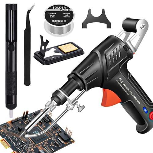Soldering Iron Kit, 110V Soldering Gun Automatic Hand-held Solder Gun Iron Kit Welding Tool, 60W Automatic Welding Gun, for Electronic Repair, Home appliance repair, DIY