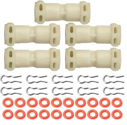 Conector termobloque de agua para máquinas de café totalmente automáticas, acoplador de tubo de plástico ABS en forma de I con anillos de sellado y abrazaderas, kit de abrazadera de línea de agua de