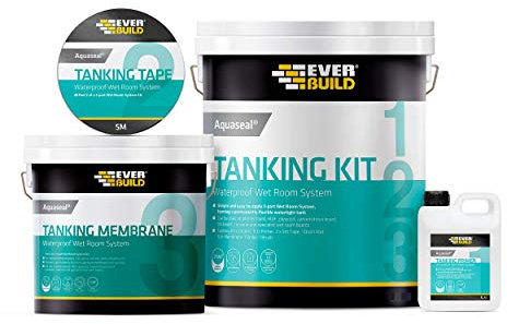 Everbuild Aquaseal Wet Room System – Flexible – Waterproof – Easy To Apply – Internal And External – Standard Kit