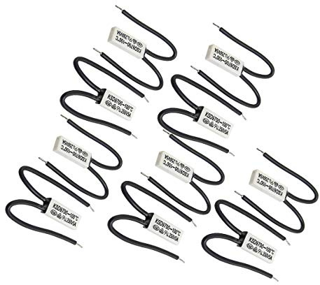 Aexit 10 Pcs Thermostats & Accessories 250V 5A Plastic Head Temperature Switch Thermostat 100C Accessories N.C KSD9700