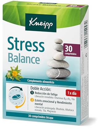 Kneipp Stress Balance: Tecnología Bicapa; Alivio del Estrés; Reduce la Fatiga y el Cansancio; 30 Comprimidos