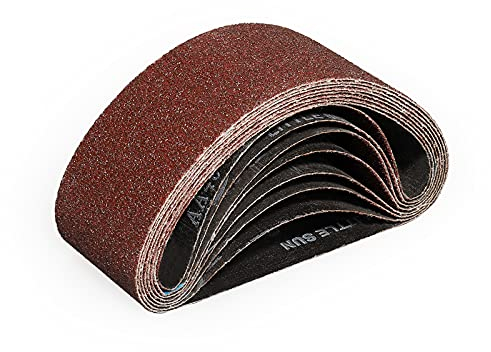 Sruhrak 75X457mm Abrasive Sanding Belt Set - 8 Pack 40 Grits Sandpaper Belts for Portable Belt Sander