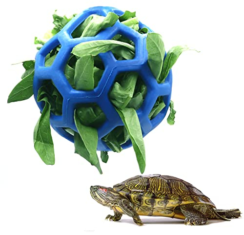 LODCZIOE Schildkröten-Leckerli-Ball Spielzeug Heu Feeder Ball, Fütterung Gras Ball für Schildkröte Schildkröte, Obst Gemüse Feeder Halter Futtersuche Spielzeug für Kleintiere Haustier