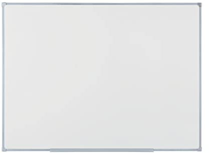 BoardsPlus Economy Pizarra Blanca Magnética, 120 x 90 cm, Superficie de Acero Lacado en Seco, Marco de Tech Alloy Gris