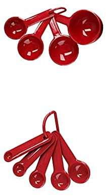 KitchenAid Universal Measuring Cups Set, Empire Red + KitchenAid Universal Measuring Spoon Set, Durable and Easy to Clean, Empire Red, Set of 5