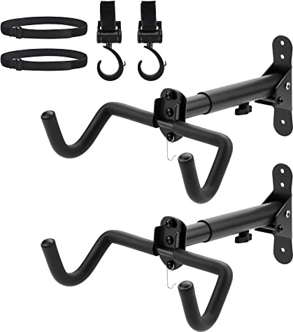 Auwey 2PACK Bike Rack Garage Bike Wall Mount Bicycle Wall Hanger Bike Hook Bike Storage Rack for Indoor Storage Bike Horizontal Hanger Bicycle Wall Mount Bicycle Wall Rack