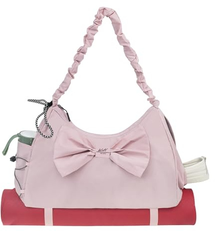 WOLT Gym Bag For Women, Pink Yoga Mat Bag with Shoes Compartment, Wet Pocket and Water Bottle Pocket