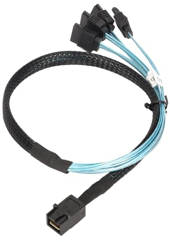 Mini SAS HD To Cable, Lightweight 12GBPS 7 Pin Double Channel PVC Server Hard Disk Array Data Line High Transmission Efficiency for Laboratories (1m/3.3ft)