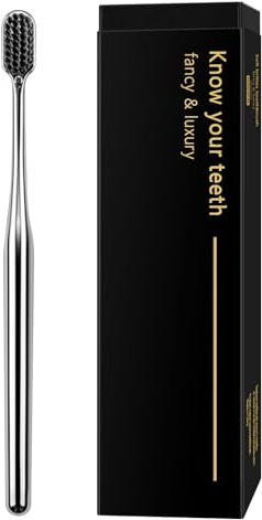 Z-VAPRESS Luxury Silver Manual Toothbrush Soft Bristles Better Gift Elegant Electroplated Design Perfect for Home, Hospitality or Travel Toothbrushes for Sensitive Teeth …