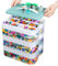 alouweekuky Kinder Aufbewahrungsbox mit Deckel für Lego Bausteine, 3 Stufen Aufbewahrungsboxen für Lego, Stapelbar Kunststoff Aufbewahrung Transparent mit FäChern zur Aufbewahrung von Kinderspielzeug