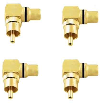 BLLNDX 4PCS RCA Right Angle Adapters Gold Plated Black Red Adapters Match Cable Connector Interface Devices for Connecting DVD Players Speaker Bars Car Stereos