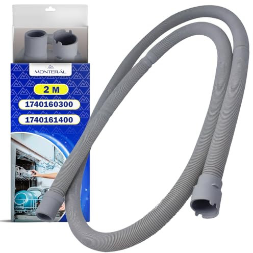 Tuyau Vidange Lave Vaisselle 2 m Possède le Code D'origine 1740160300 1740161400 pour Beko 481253029419 pour Whirlpool C00313336 pour Indesit 32X2331 pour Fagor - Garantie de 10 Ans - MONTERAL