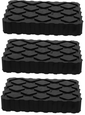 3 Almohadillas de Goma para Gato, Negras, Resistentes, Elevación