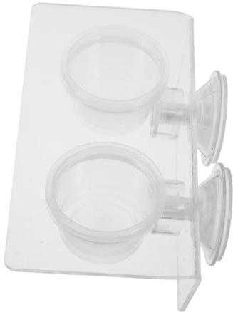 WEKAMOS Accessori per rettili piatto d'acqua per rettili Alimentatore di lucertole Ciotola di alimentazione lucertola piatto di cibo geco Transparent