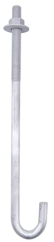 HROMIGRY 1/2” x 10” J Bolt Anchors (25 Pack) for Concrete with Nuts and Washers, Hot-Dip Galvanized
