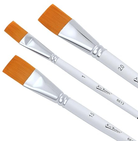 Juego de 3 Pinceles de Pintura acrílica de Nailon, Pinceles de cerdas pequeñas con Mango de Madera,para Pintura al óleo, Acuarela, Pintura acrílica