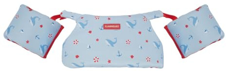 FLAMINGUEO - Chaleco con Mangas Natación Niños - Chaleco con Mangas Piscina y Playa - Neopreno y Espuma EPE - Correa Ajustable - 3-6 Años
