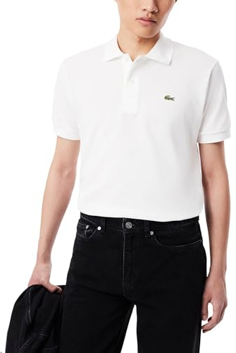 Lacoste Short Sleeve Pique L.12.12 Classic Fit Polo Shirt, L1212, Bianco, 4XL Uomo