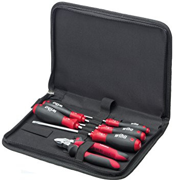 Wiha Werkzeug Set Mechaniker (33971), Schraubendreher, Seitenschneider 6-tlg. in Tasche