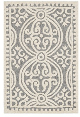 SAFAVIEH Tappeto Tradizionale per Soggiorno, Sala da pranzo, Camera da letto - Cambridge Collection, A Pelo Corto, Argento e Avorio, 91 X 152 cm