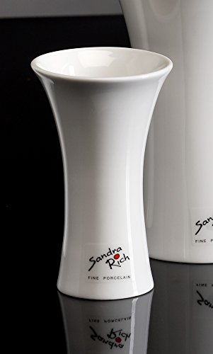 Vaso di Porcellana Tulip Bianco Concavo altezza 11,5 cm Ø 7 cm di Sandra Rich, Porcellana, Höhe: 11,5 cm, Durchmesser: 7 cm, 1 pezzo