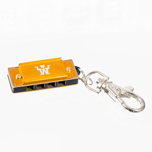 Funtime Gifts Mini Harmonica - World's Smallest Playable Harmonica in Key of C with Keychain, Metallic
