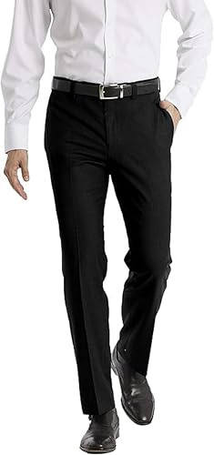 Calvin Klein Men's Modern Fit Dress Pants | Suit Pants for Men | Performance Stretch Fabric, Flat Front, Ready-to-Wear, Multiple Colors | Black 32/30