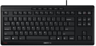 Cherry Stream Keyboard TKL, Wired Keyboard Without Number Pad, Whisper Quiet Keys, Unique Typing Feel, Slim Design, SX Scissor Switches, QWERTY, Black