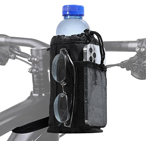 Dazone Porte Bidon Vélo en Tissu Oxford de Grande Capacité, Porte Gourde Vélo avec Bandoulière Réglable, Porte-Bouteille d'eau pour Vélo, Porte Gourde VTT pour Vélos, Fauteuils roulants, Poussettes
