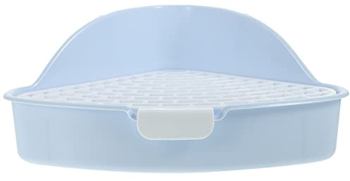 ULTECHNOVO Caja De Inodoro Esquinera para Mascotas Pequeñas Entrenador De Orinal Triangular para Conejos Cobayas Y Hámsteres con Base De Filtrado para Control De Olores 9.84X7.48X3.93 Pulgadas
