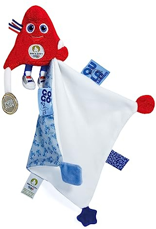 Doudou et Compagnie Mascotte Officielle des Jeux Olympiques et Paralympiques de Paris 2024, Doudou de Champion Phryge avec Mouchoir, Dès la Naissance, 14 cm, JO2420